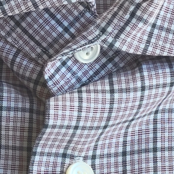 ERMENEGILDO ZEGNA 👕 Plaid Dress Shirt - 2XL, Red/Black/White - Picture 4 of 9